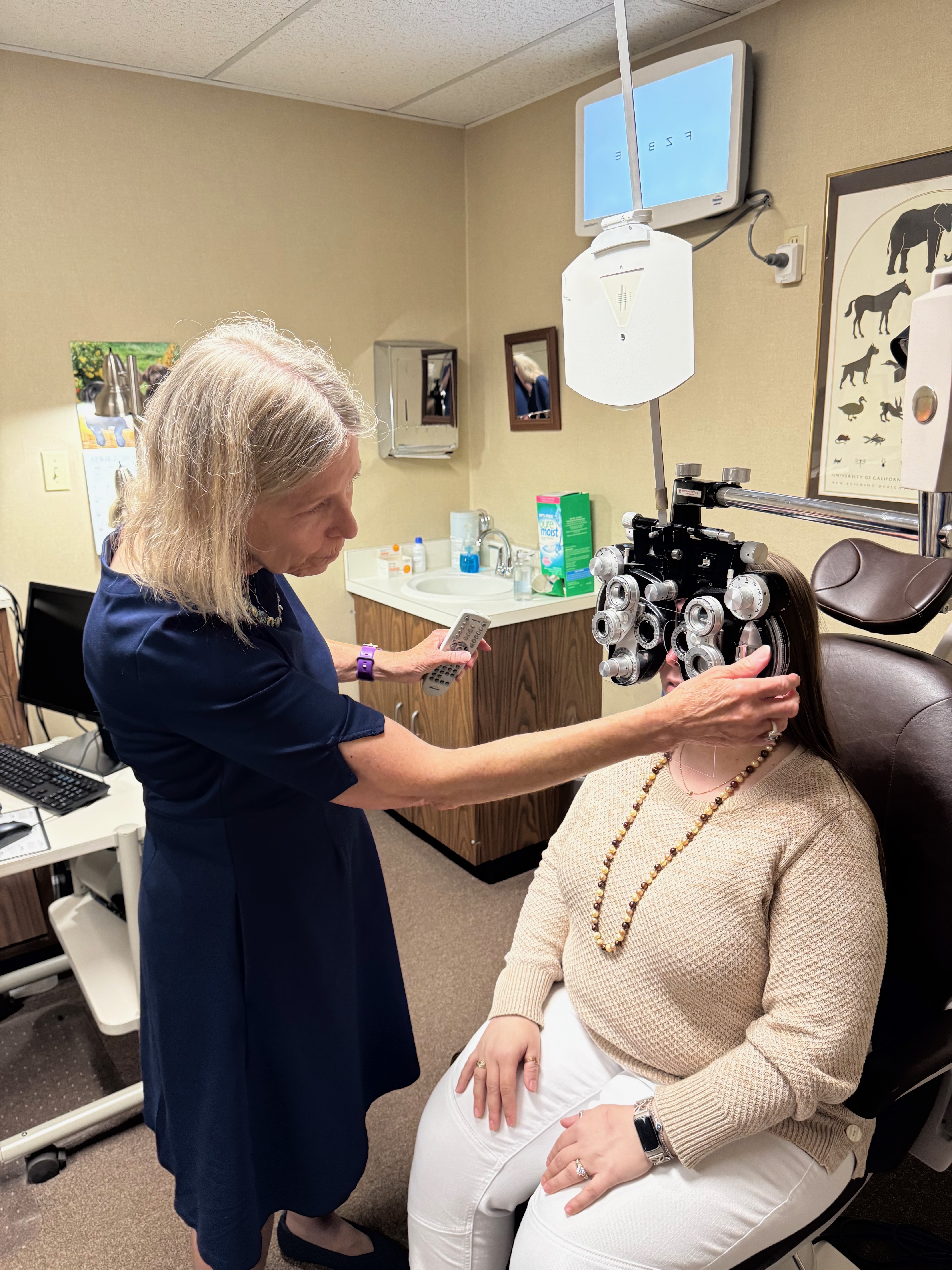 Phoropter view of eye examination